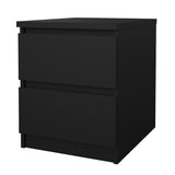 Naia Bedside table with 2 drawers, Mat Black