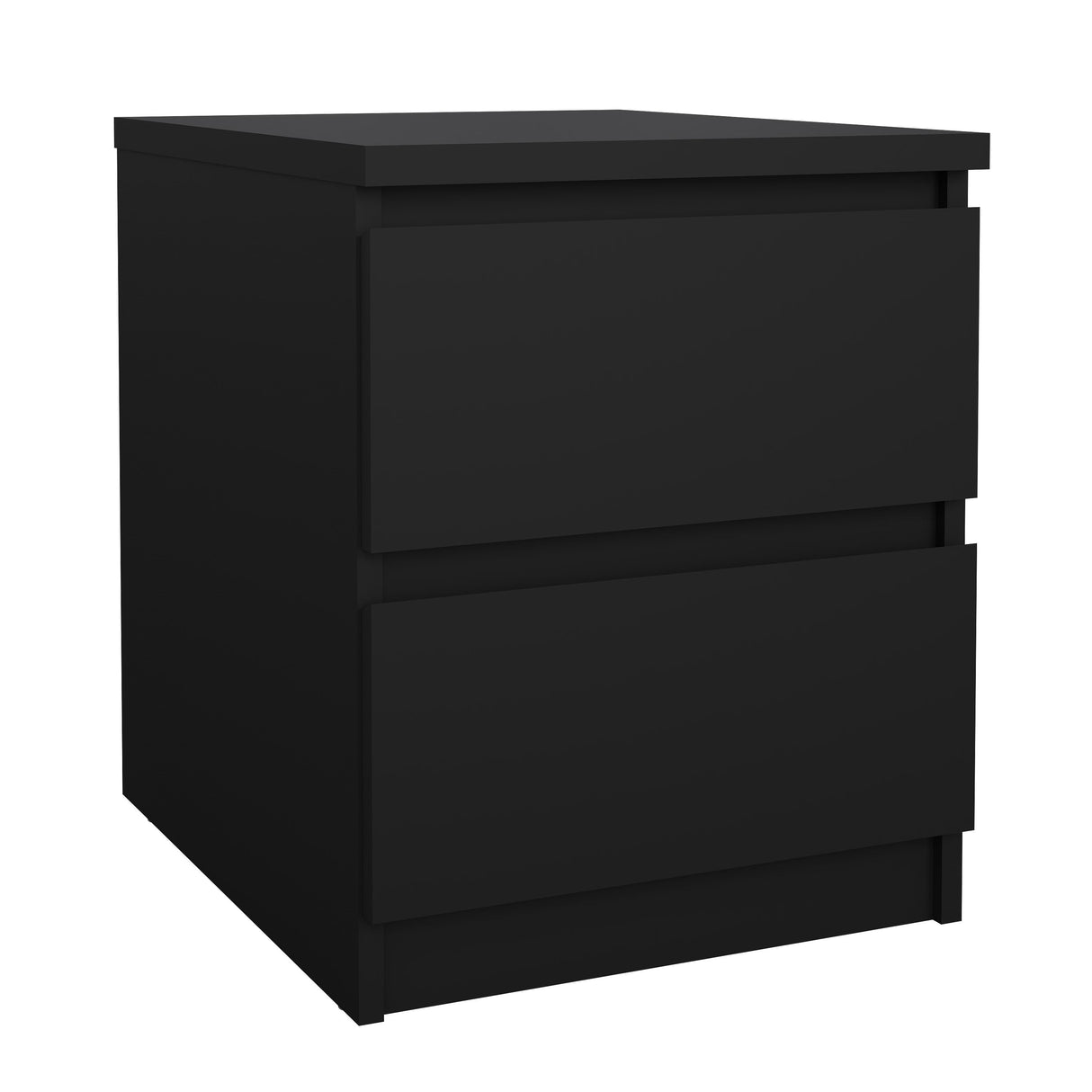 Naia Bedside table with 2 drawers, Mat Black