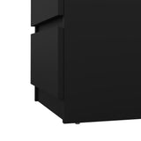 Naia Bedside table with 2 drawers, Mat Black