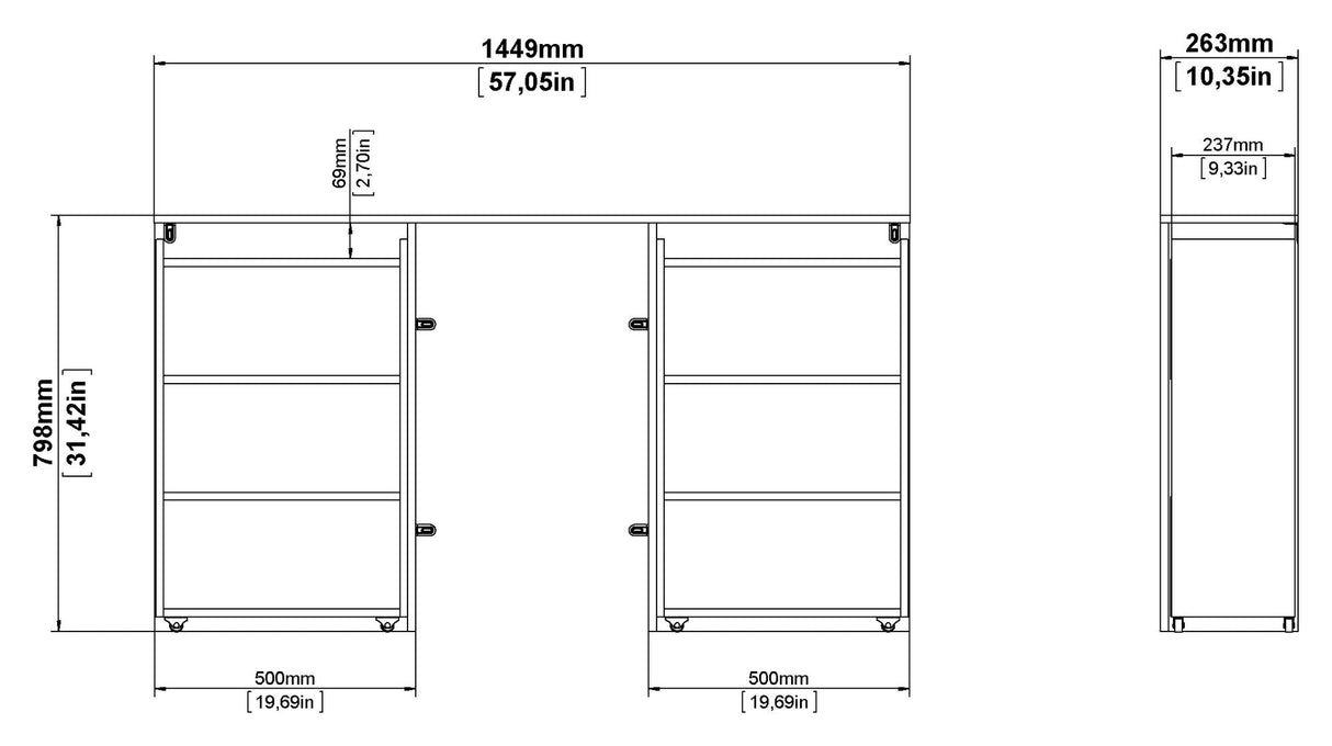 Naia Bedboard 140 cm - Matte black foil