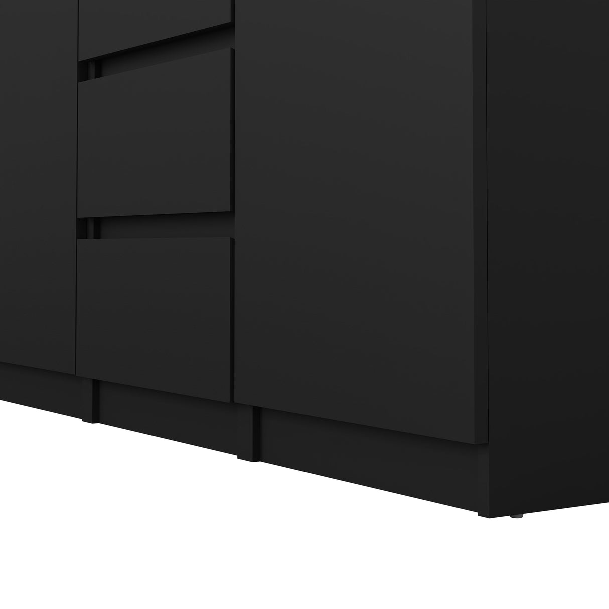 Naia Sideboard w. 4 drawers + 2 doors, 121x50x91, Mat Black