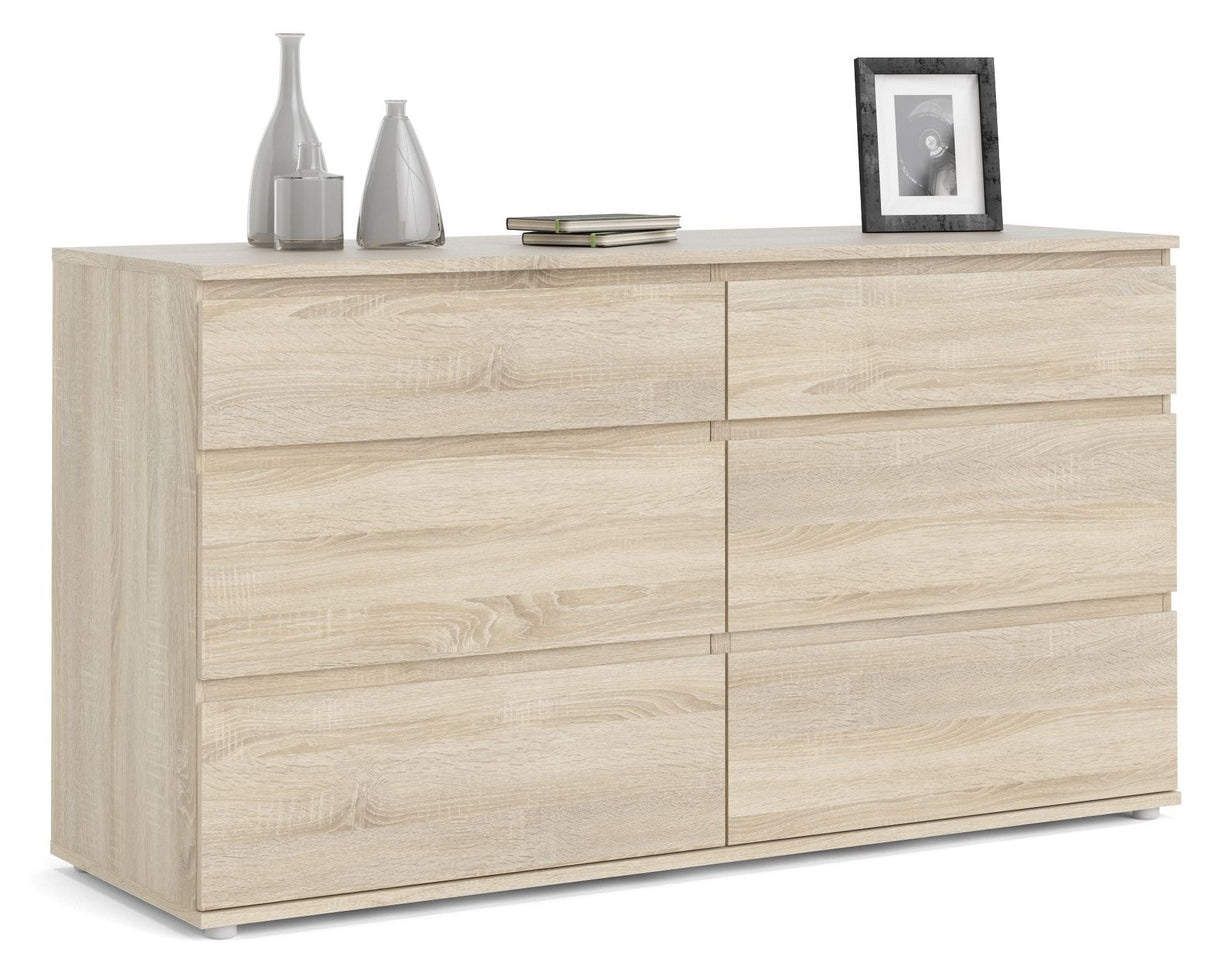 Nova Double Chest w. 6 drawers, Oak-look