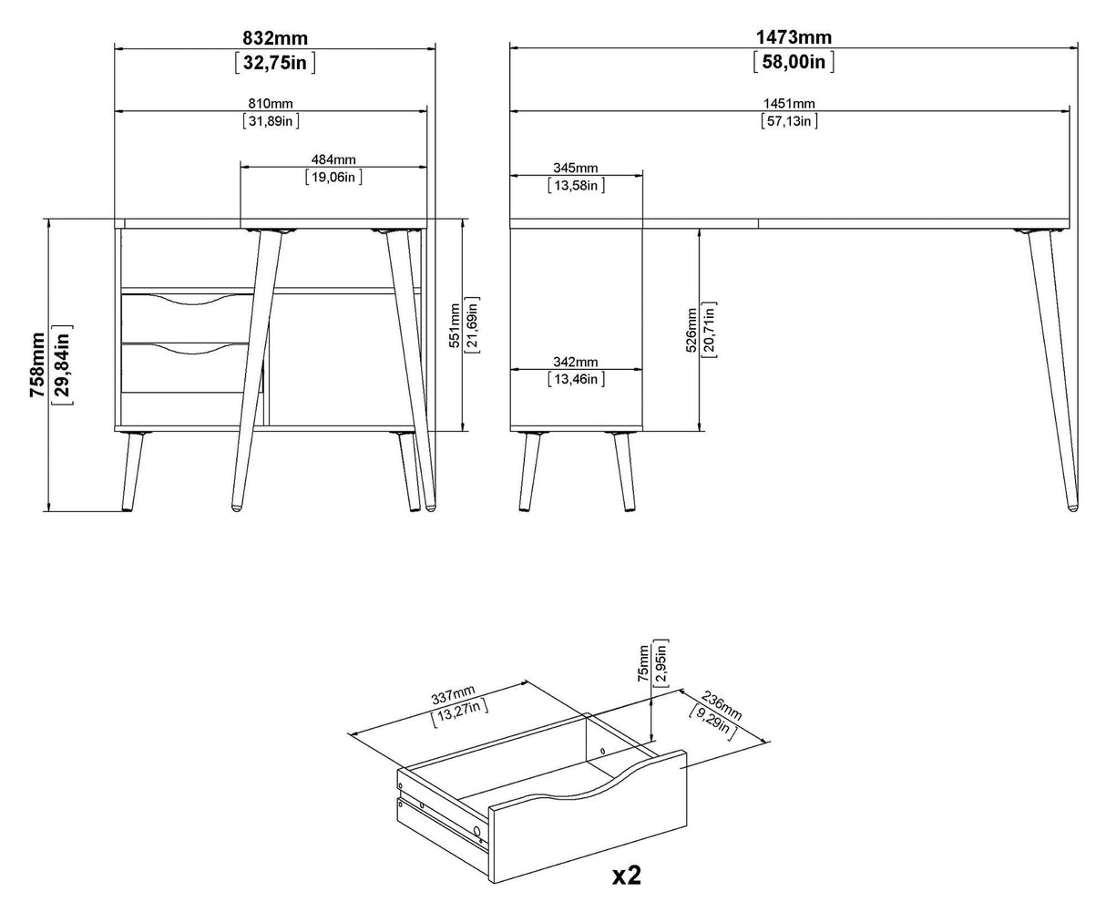 Oslo Desk, Black oak