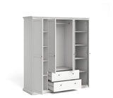 Paris Wardrobe with 4 doors and 2 drawers, 200x181, White