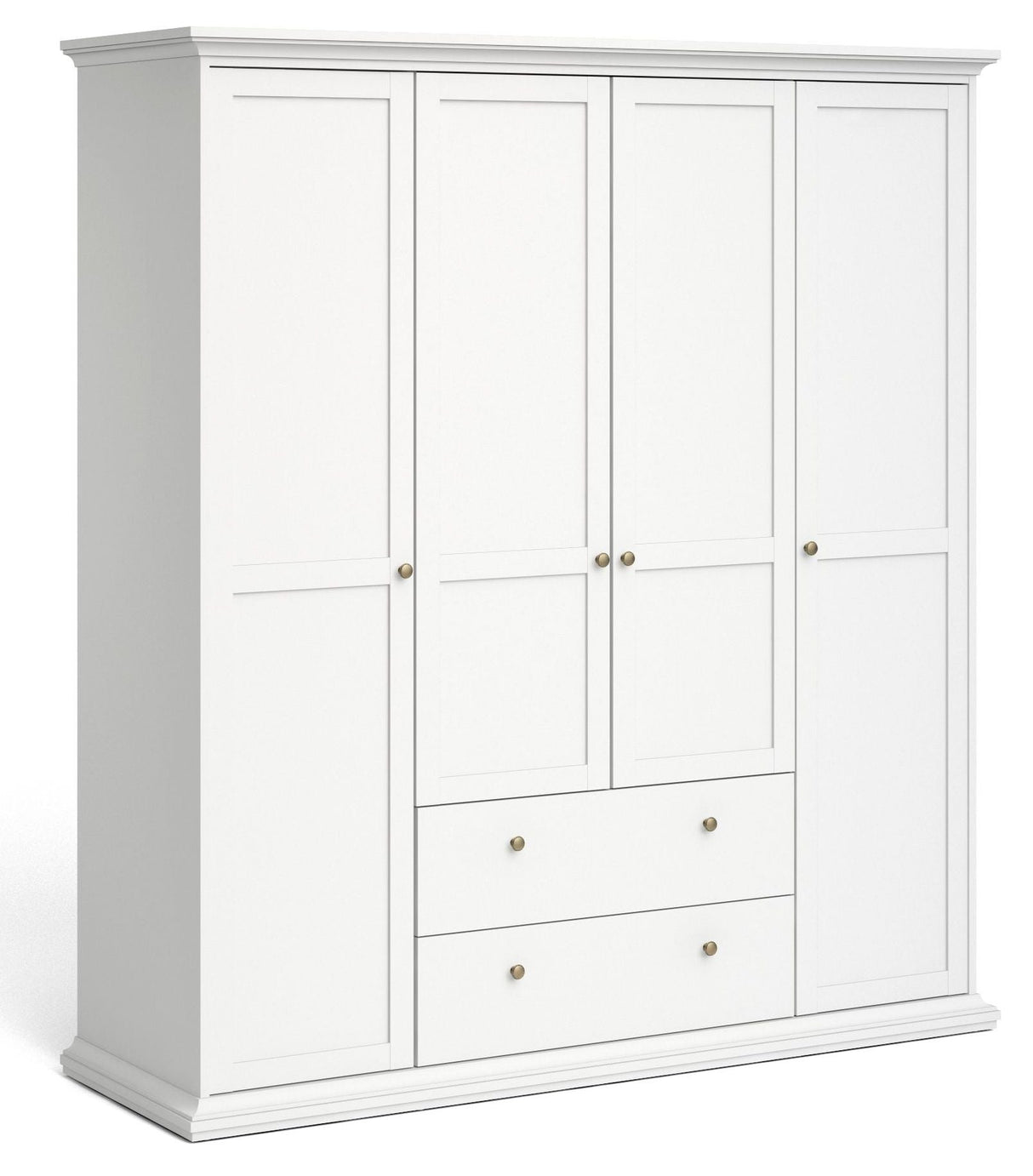 Paris Wardrobe with 4 doors and 2 drawers, 200x181, White