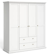 Paris Wardrobe with 4 doors and 2 drawers, 200x181, White