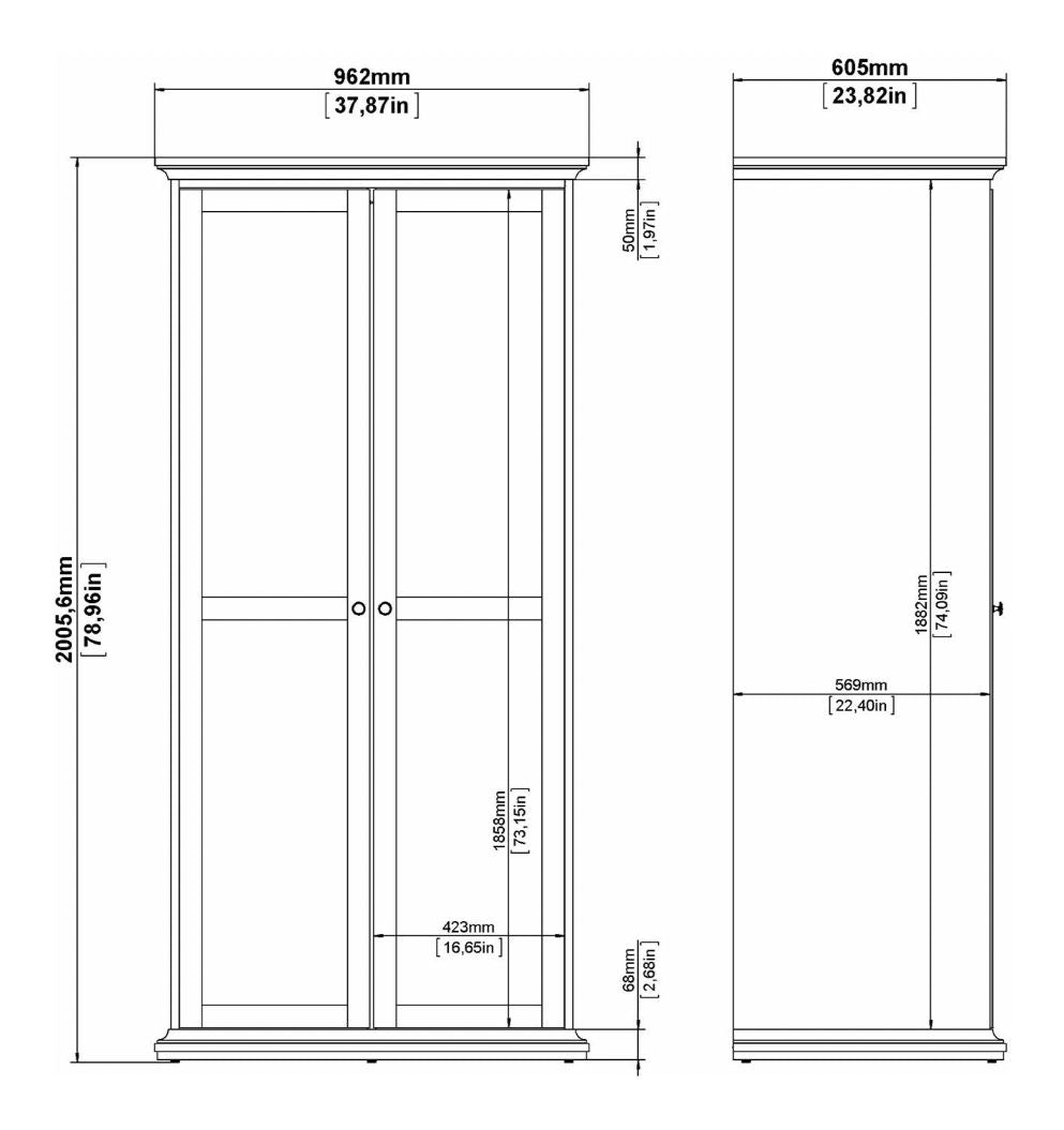 Paris Wardrobe 200x96 - Matte gray