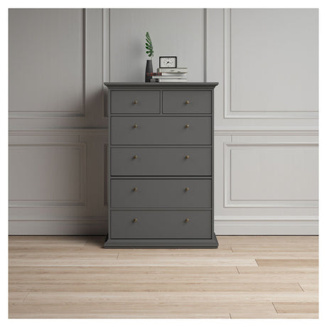 Paris Chest w. 6 drawers - Matte gray