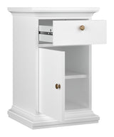 Paris Bedside table with door, white