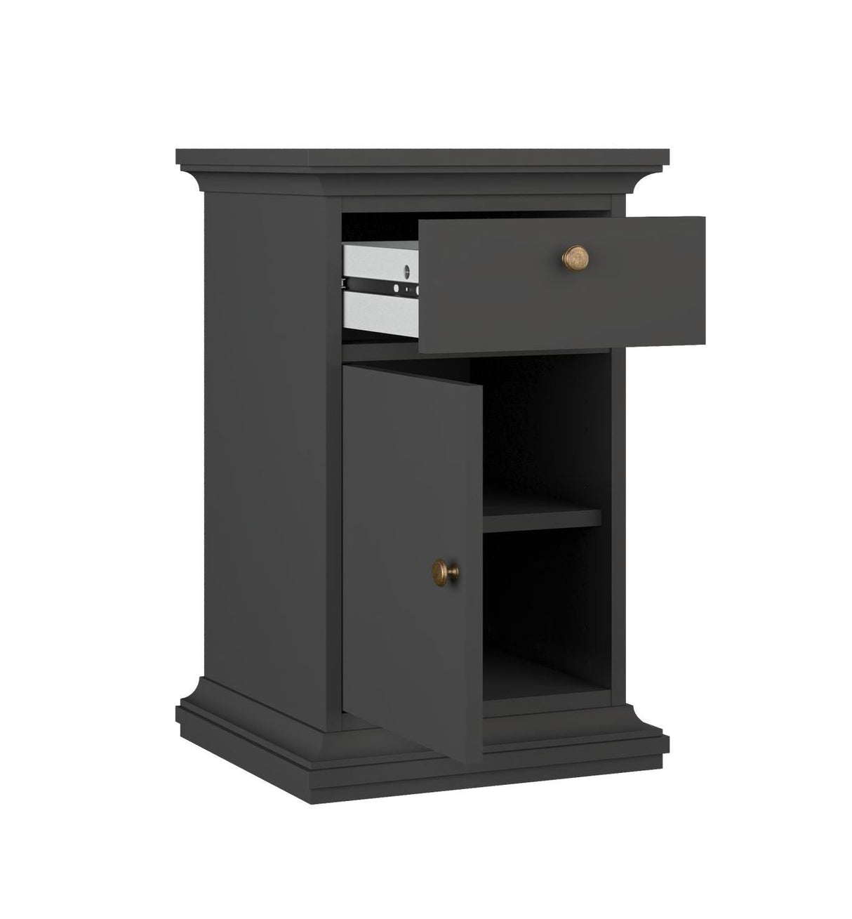 Paris Bedside table with door, matt gray