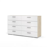 Pepe Double Chest w. 8 drawers, Oak-look/White