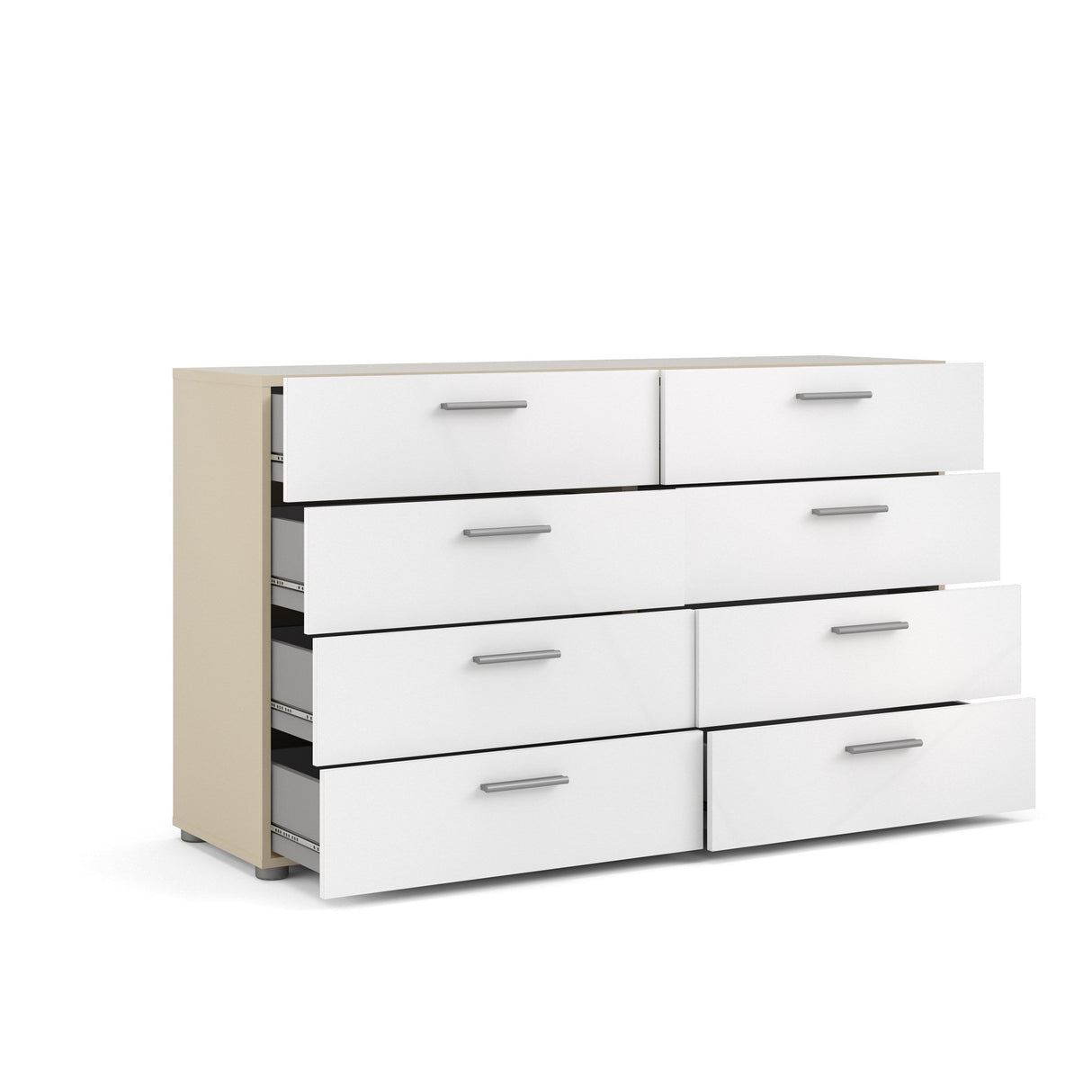 Pepe Double Chest w. 8 drawers, Oak-look/White