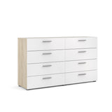 Pepe Double Chest w. 8 drawers, Oak-look/White