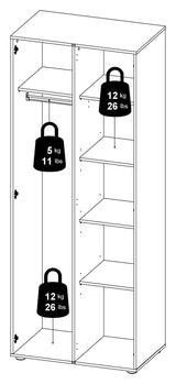 Pepe Wardrobe with 2 doors - Black