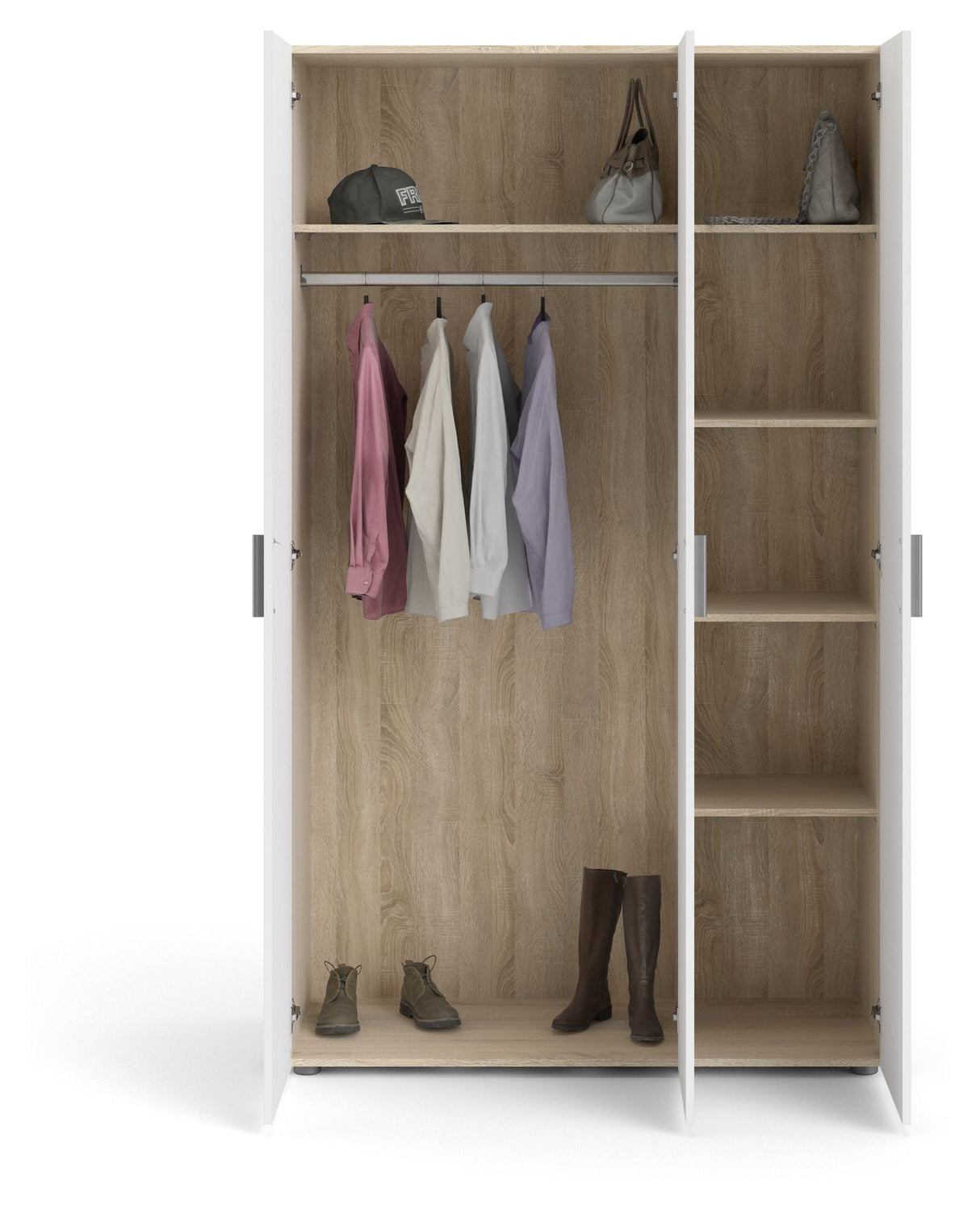 Pepe Wardrobe with 3 doors - Oak structure