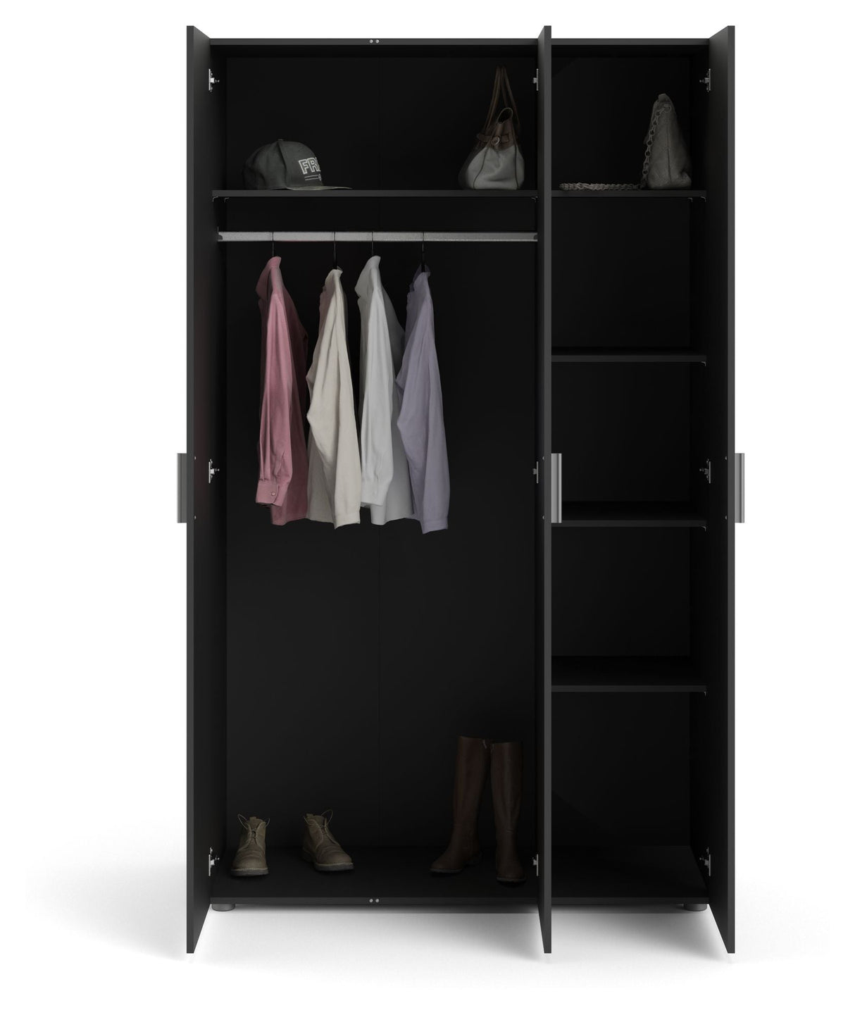 Pepe Wardrobe w. 3 doors - Black