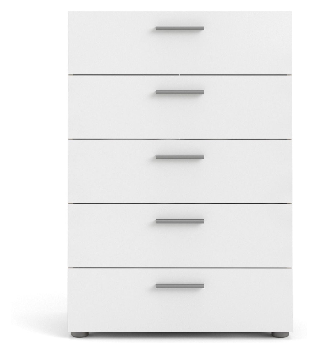 Pepe Chest 5 drawers, Oak look, White high gloss