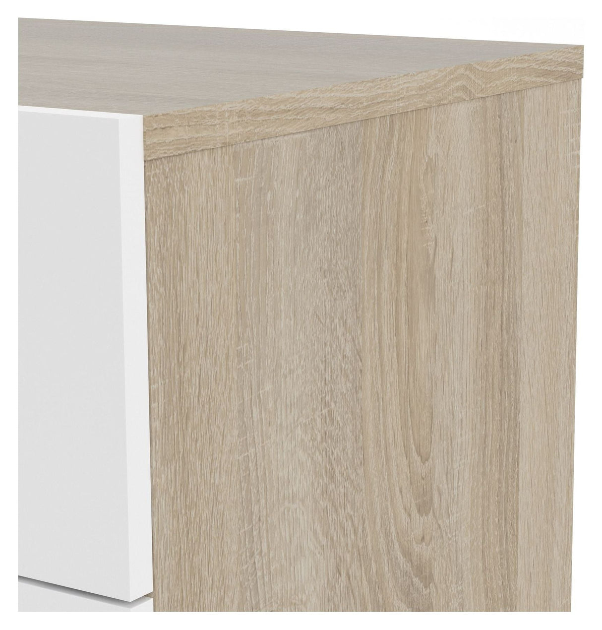 Pepe Chest 5 drawers, Oak look, White high gloss