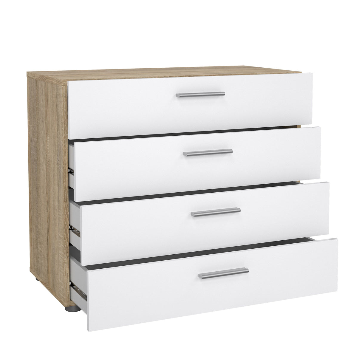 Pepe Chest w. 4 drawers, Oak-look/White