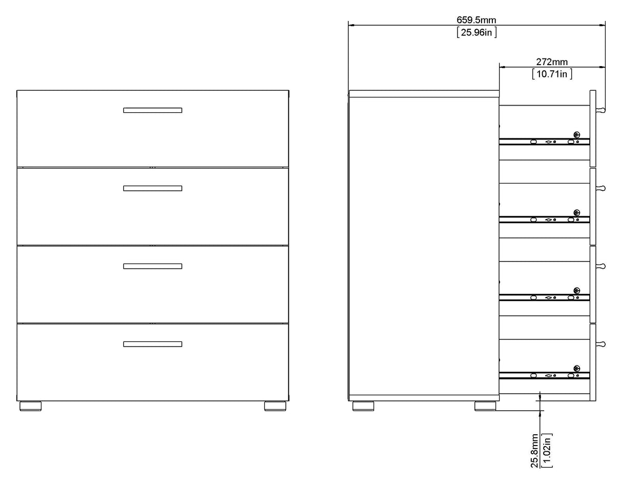 Pepe, Chest w. 4 drawers 82cm - White