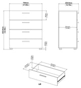 Pepe, Chest w. 4 drawers 82cm - White