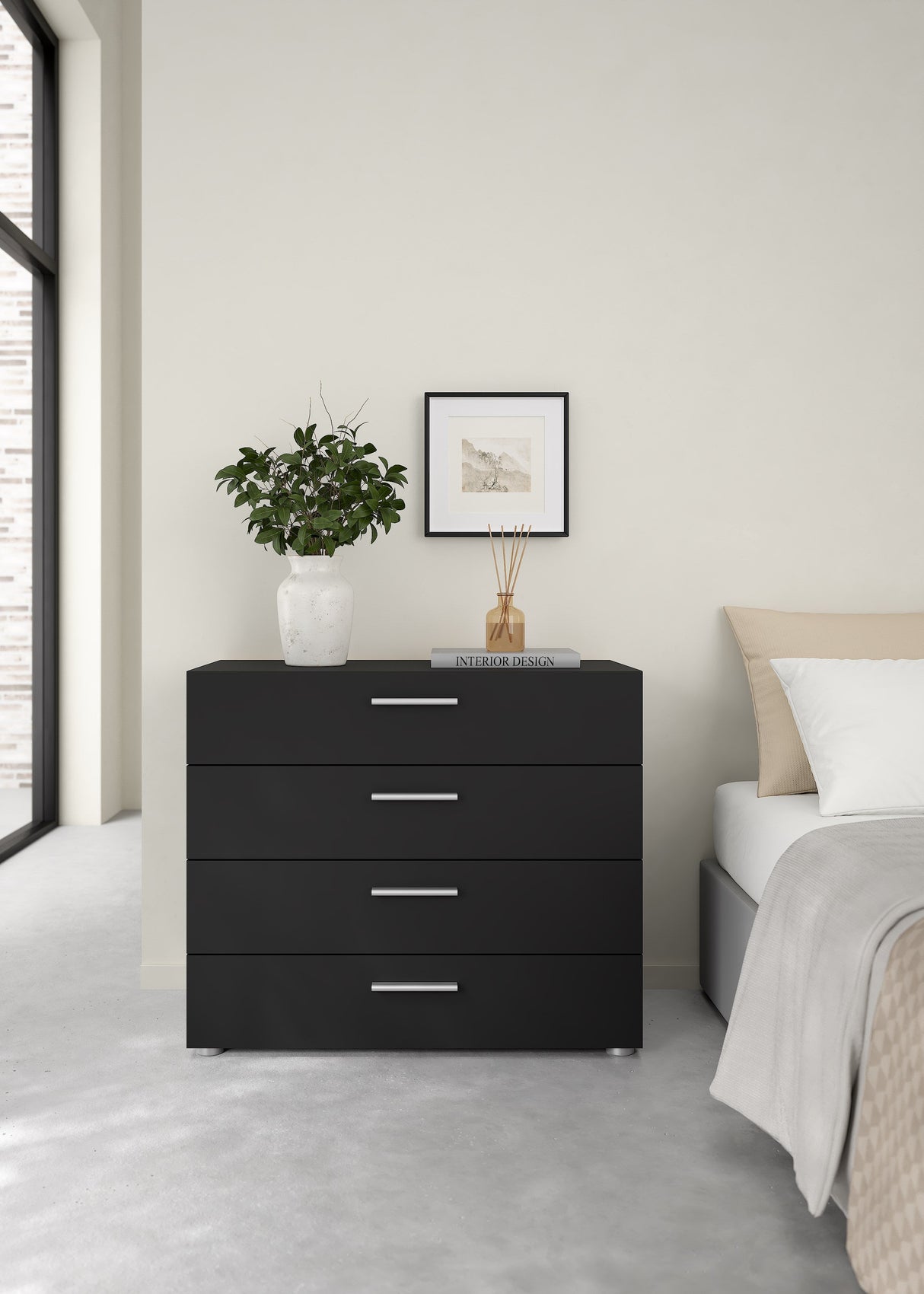 Pepe Chest w. 4 drawers, Mat Black