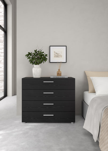 Pepe Chest w. 4 drawers, Black Wood Grain