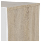 Pepe Nightstand, Oak look, White high gloss