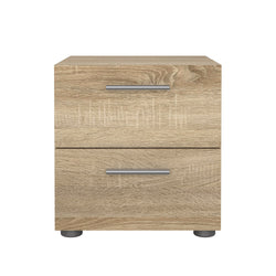 Pepe Bedside table with 2 drawers, 40x40x42, Oak-look