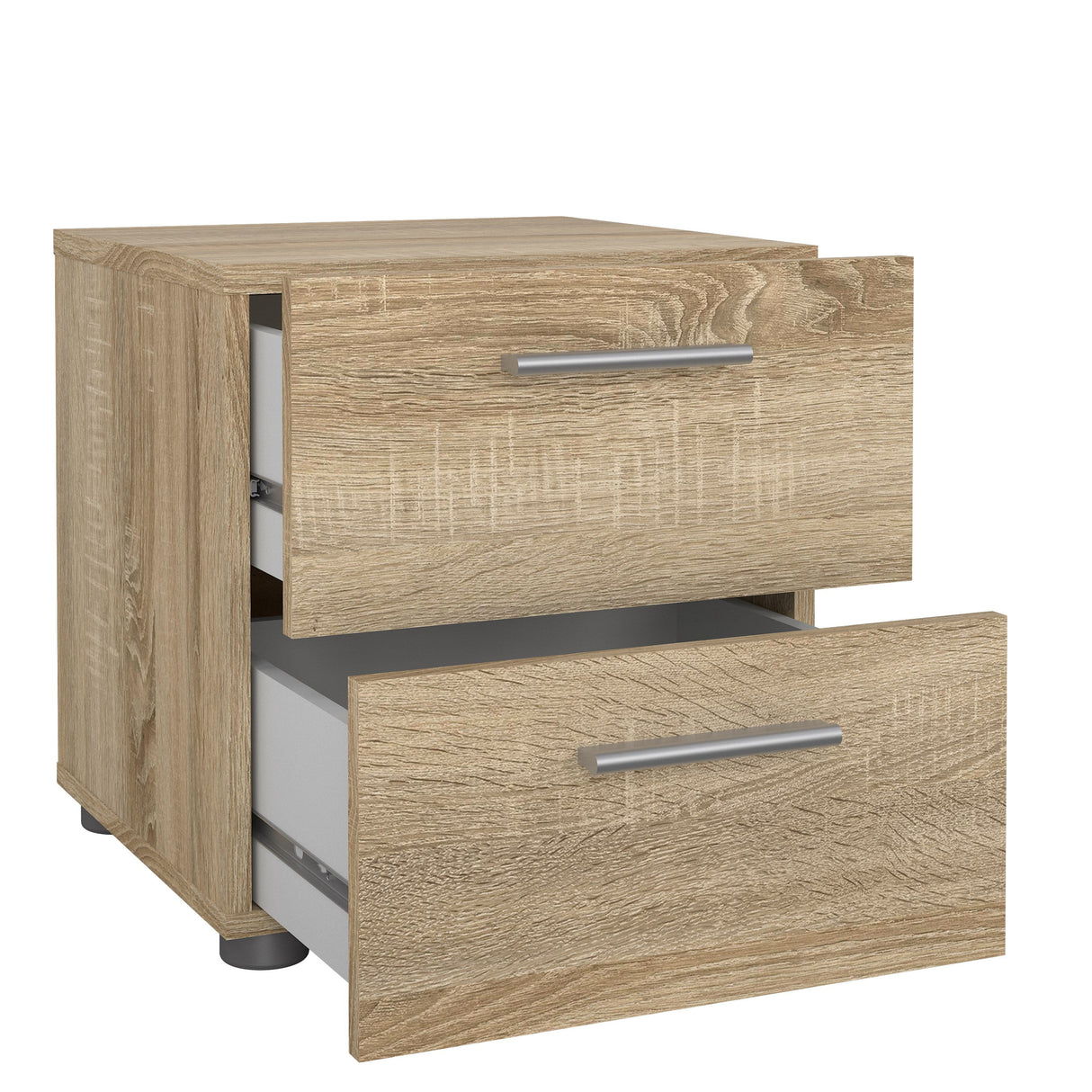 Pepe Bedside table with 2 drawers, 40x40x42, Oak-look