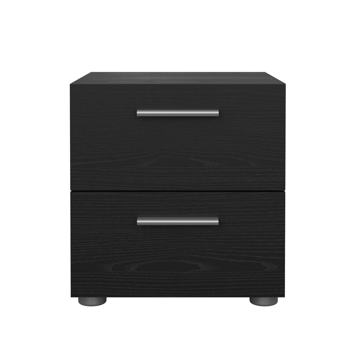 Pepe Bedside table with 2 drawers, 40x40x42, Black Wood Grain