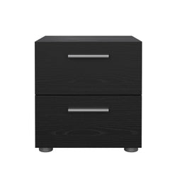 Pepe Bedside table with 2 drawers, 40x40x42, Black Wood Grain