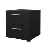 Pepe Bedside table with 2 drawers, 40x40x42, Black Wood Grain