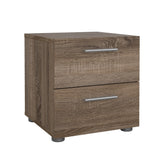 Pepe Bedside table with 2 drawers, 40x40x42, Truffle