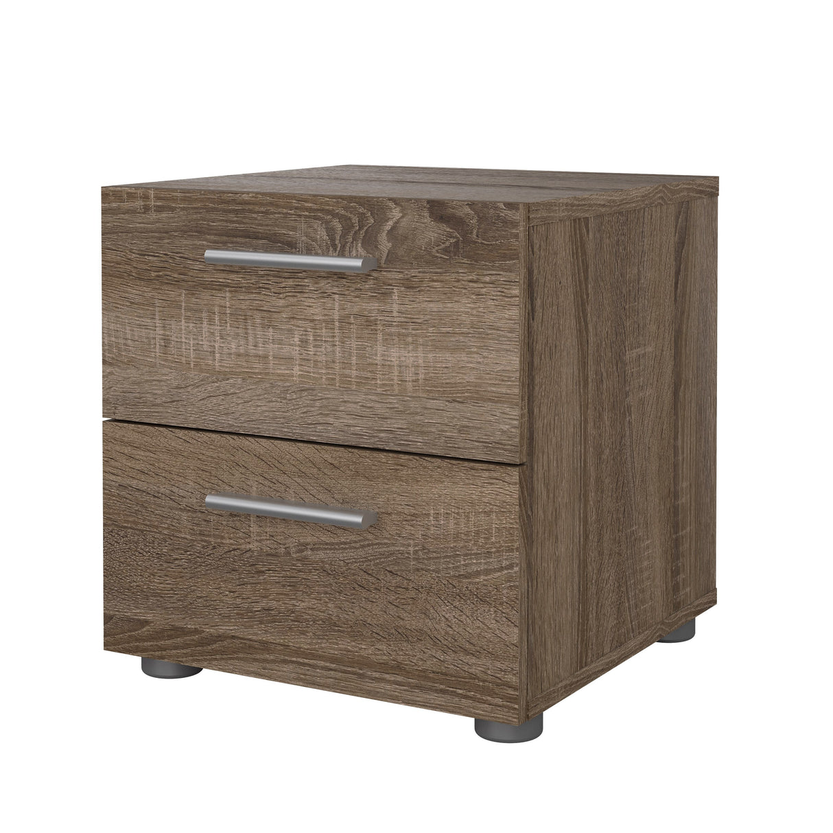 Pepe Bedside table with 2 drawers, 40x40x42, Truffle