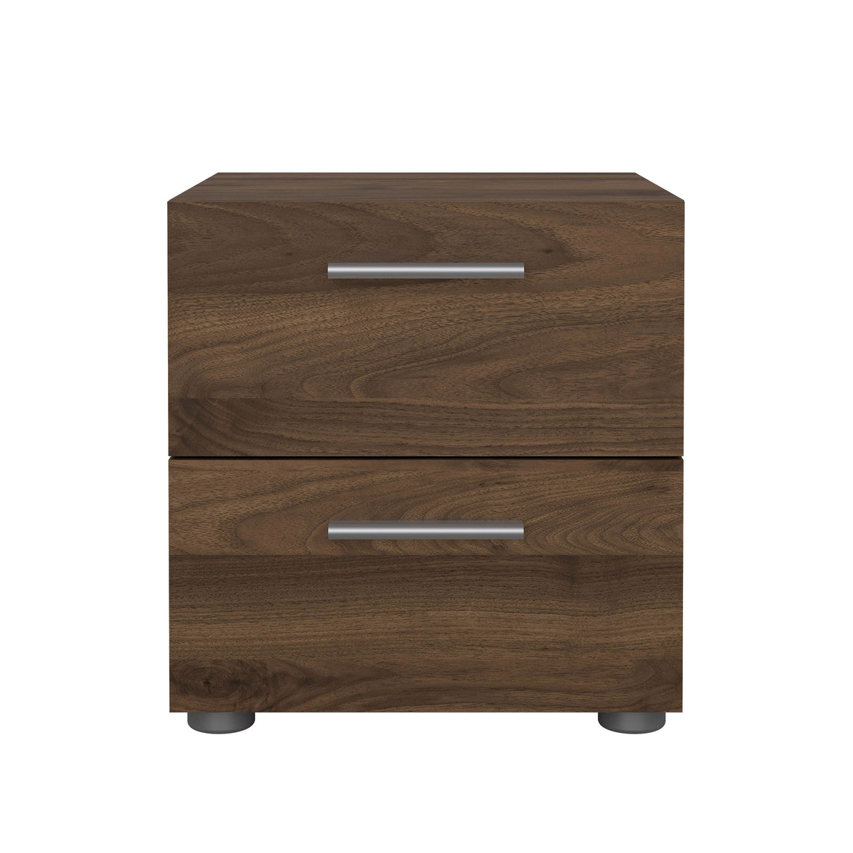 Pepe Bedside table with 2 drawers, 40x40x42, Walnut