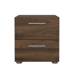 Pepe Bedside table with 2 drawers, 40x40x42, Walnut