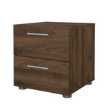 Pepe Bedside table with 2 drawers, 40x40x42, Walnut