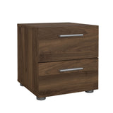 Pepe Bedside table with 2 drawers, 40x40x42, Walnut