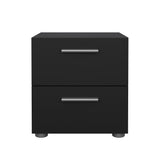 Pepe Bedside table with 2 drawers, Mat Black