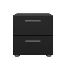 Pepe Bedside table with 2 drawers, Mat Black