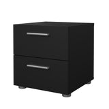 Pepe Bedside table with 2 drawers, Mat Black