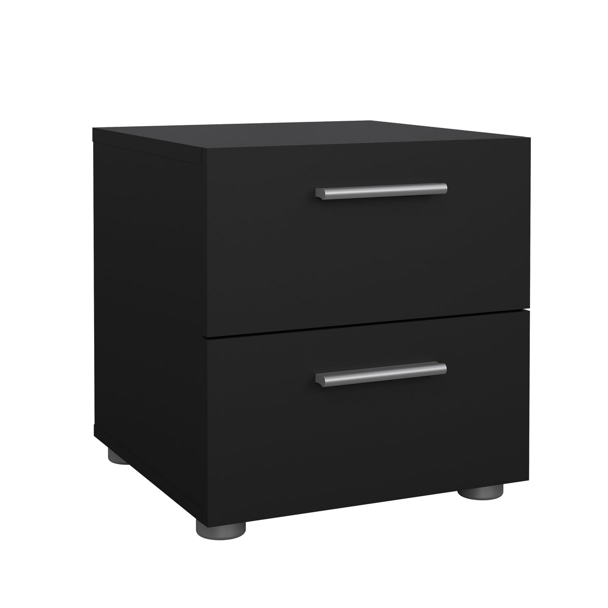 Pepe Bedside table with 2 drawers, Mat Black