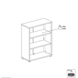 Prima Bookshelf - White w/2 shelves