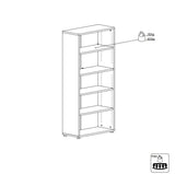 Prima Bookshelf - White w/4 shelves