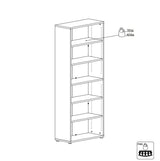 Prima Bookshelf - White w/5 shelves