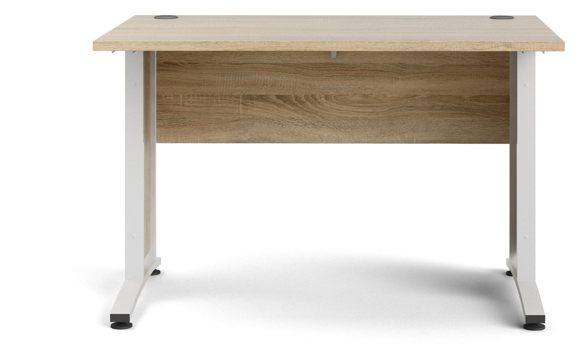 Prima Desk - Light wood 120cm w/white legs