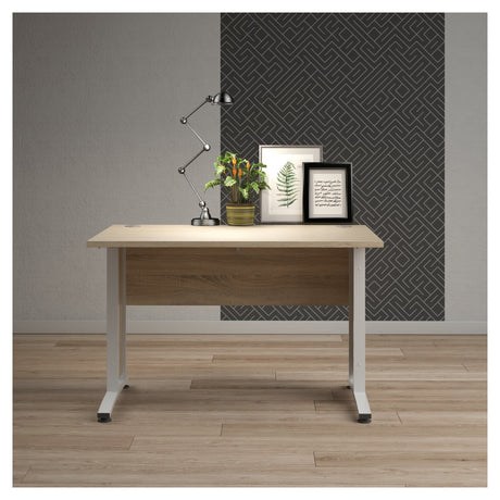 Prima Desk - Light wood 120cm w/white legs