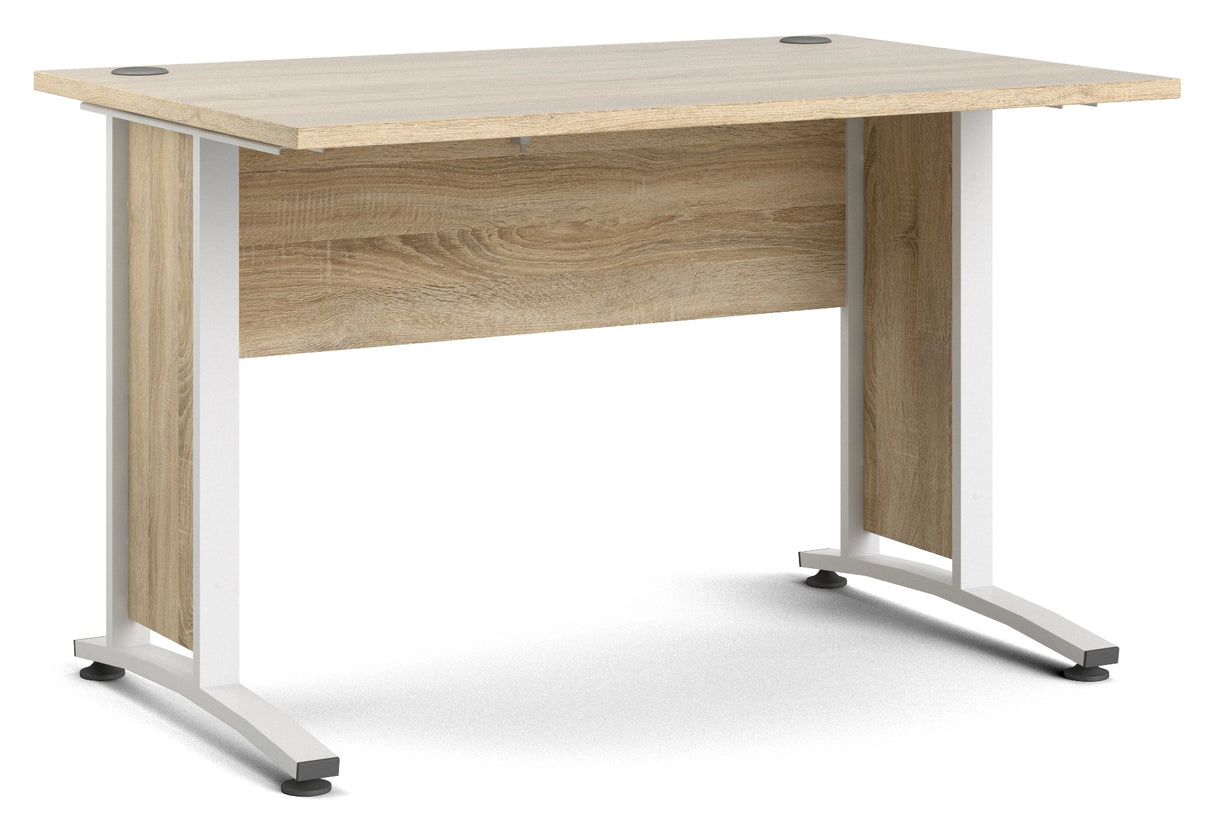 Prima Desk - Light wood 120cm w/white legs