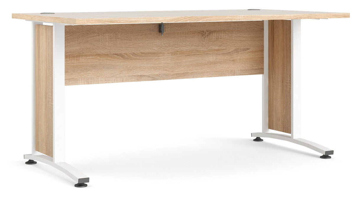 Prima Desk - Light wood 150cm w/white legs